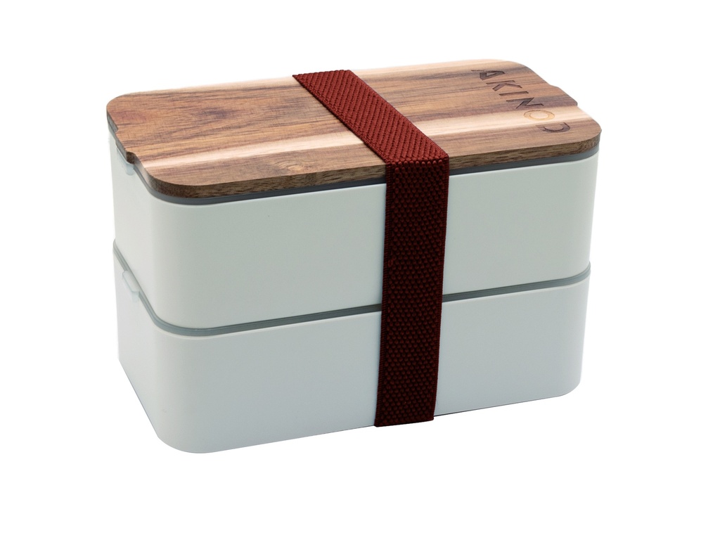 [6611-AKI000056] Bento + Lunch Bag 11h58, Blanc / Terracotta
