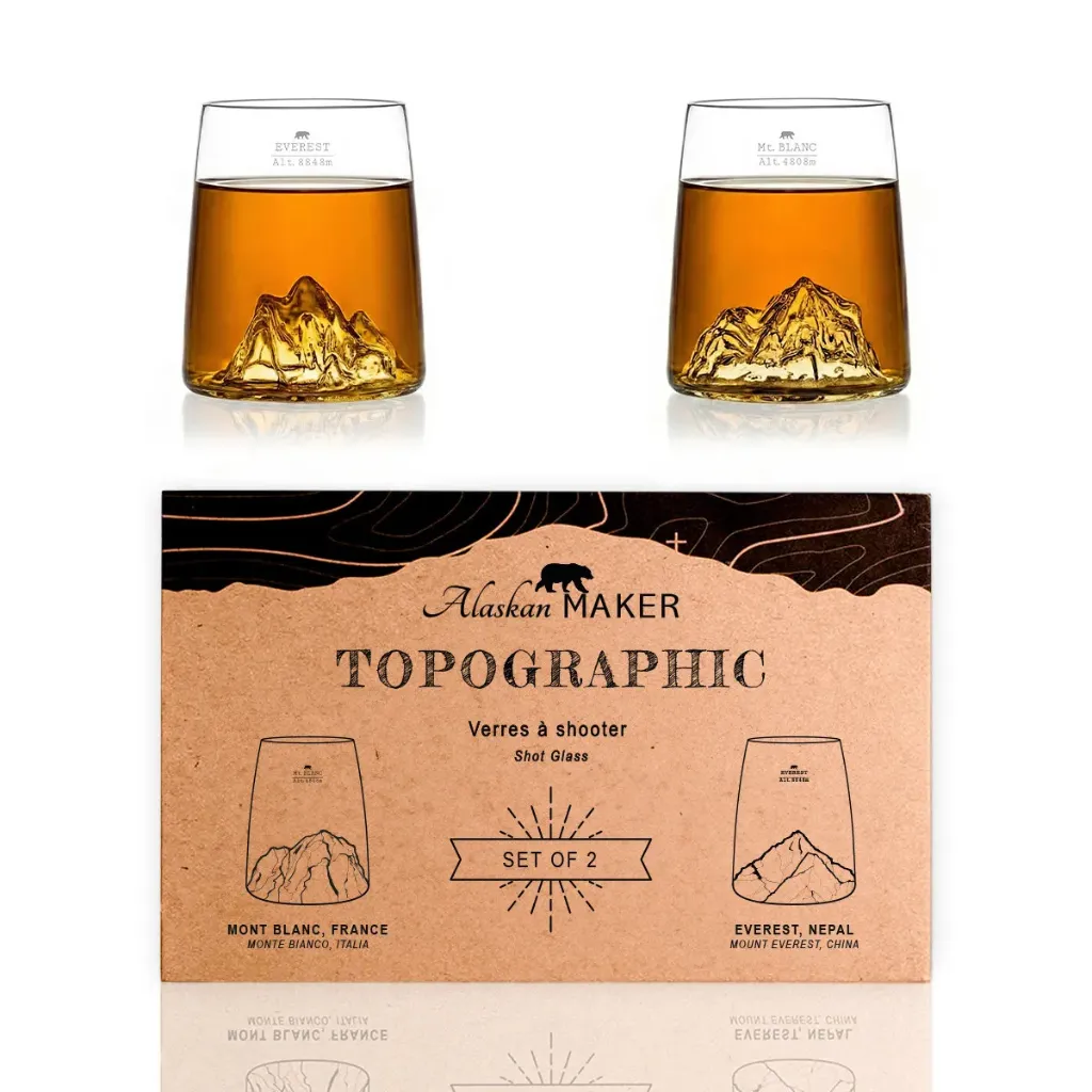 [5939-TOPO-S-BE] Coffret de 2 shooters - Everest & Mt Blanc - Montagnes : Mont Blanc & Everest