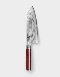 [9016-DM-0717RD] Grand Santoku 7.5" (19,00 Cm) Avec Manche Rouge - Série Limitée Shun Classic