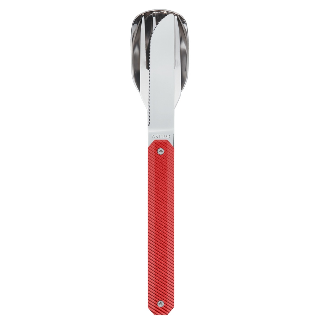 Couverts Droits 12h34, Aluminium rouge