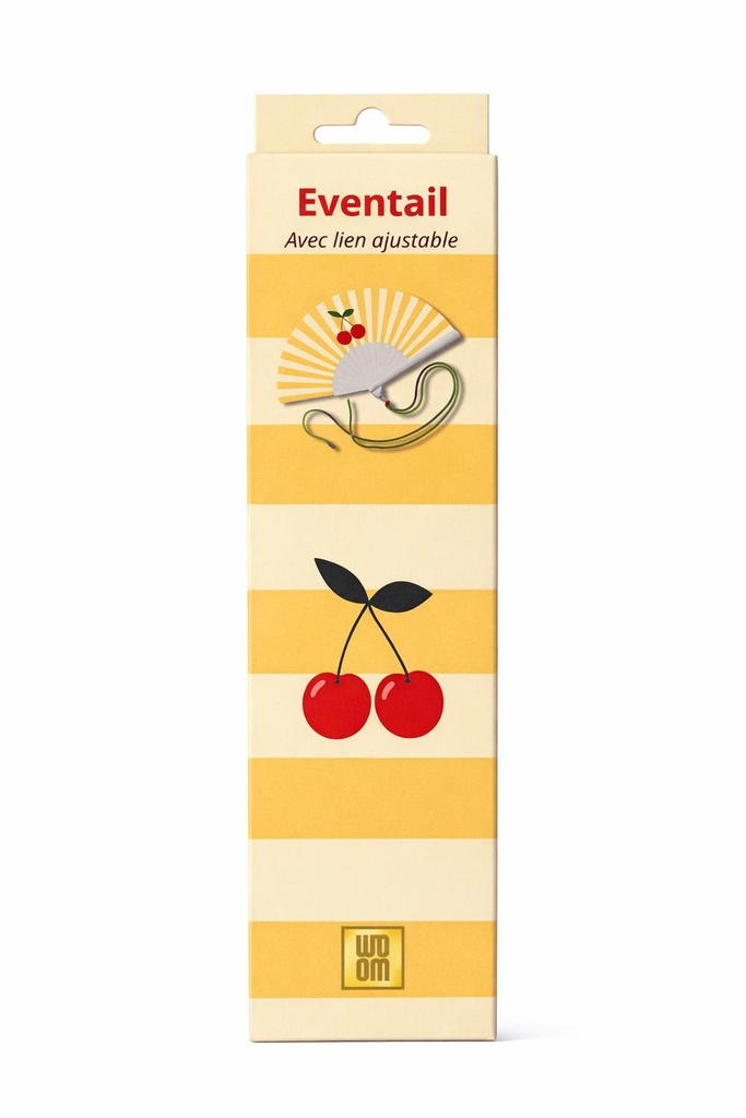 Eventail avec bandoulière - Cerise