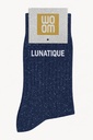 Chaussettes à Paillettes à Message "Lunatique" - Marine