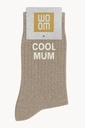 Chaussettes à Paillettes à Message "Cool Mum" - Beige