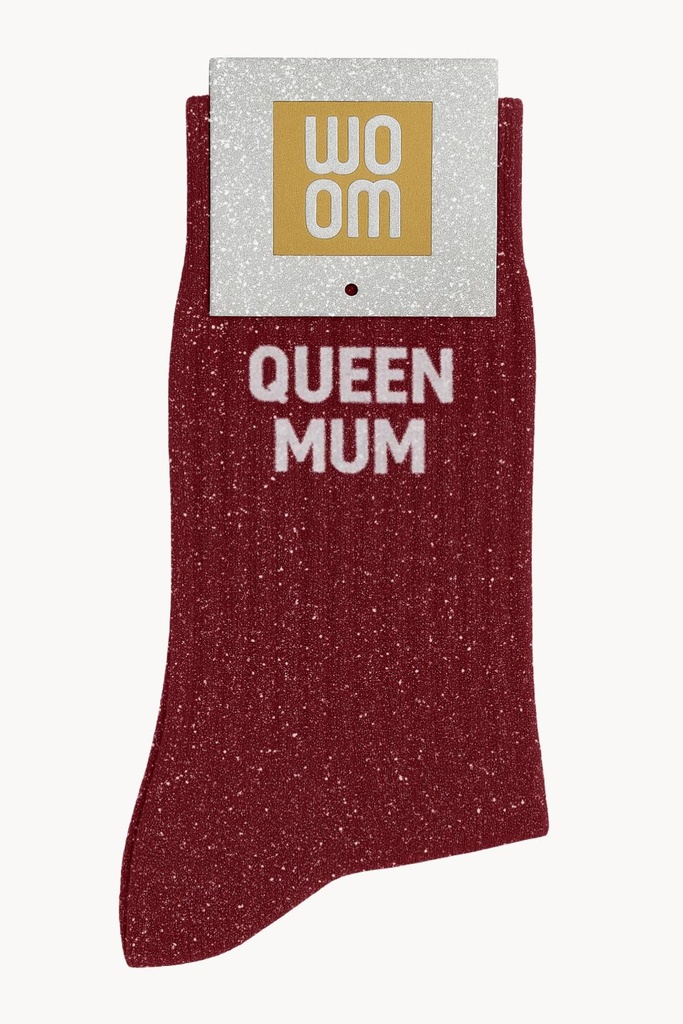 Chaussettes à Paillettes à Message "Queen Mum" - Cherry Pop