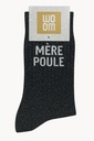 Chaussettes à Paillettes Message "Mère Poule" - Noir