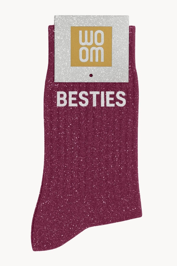Chaussettes à Paillettes à Message "Besties" - Violet