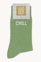 Chaussettes à Paillettes à Message "Chill" - Vert Amande