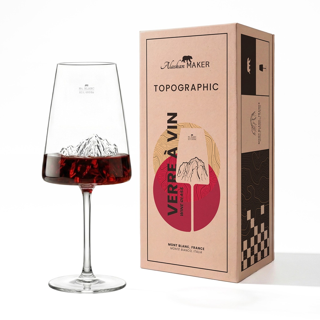 Coffret verre à vin - Mt Blanc (Montagnes : Montagne Mont Blanc)