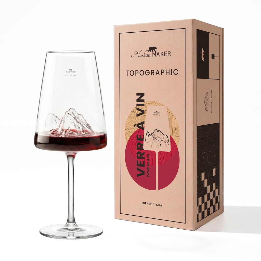 [5939-TOPO-VV-TO] Coffret verre à vin - Tofane (Montagnes : Tofane)