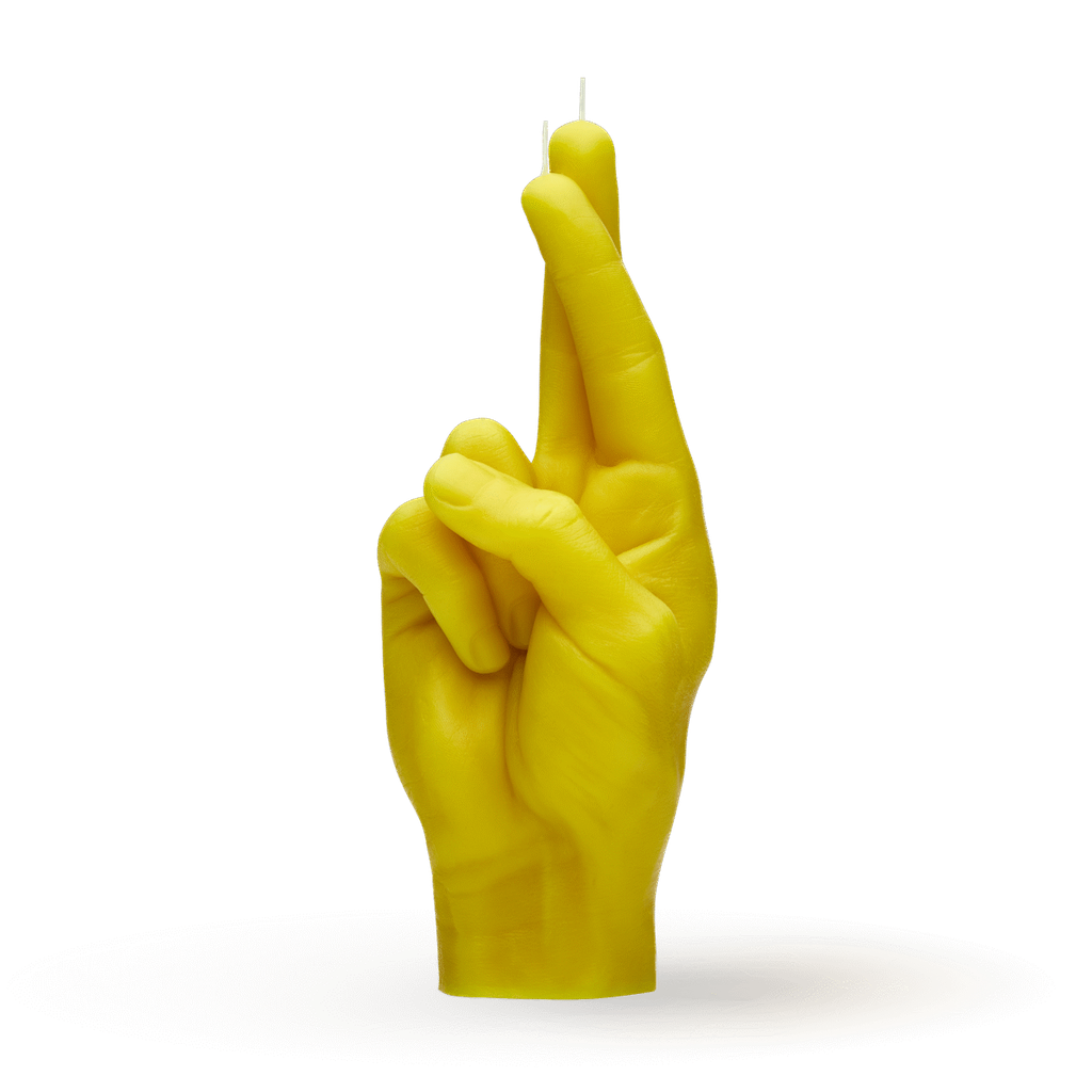 [7790-CROSS-YELLOW] Bougie Croiser les Doigts | Jaune