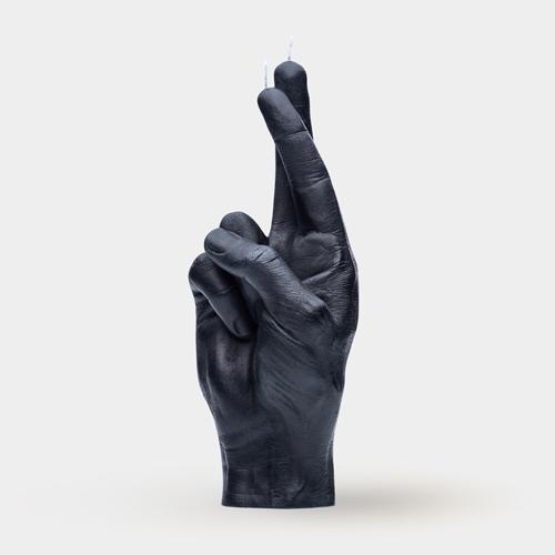 [7790-CROSS-BLACK] Bougie Croiser Les Doigts - Noir