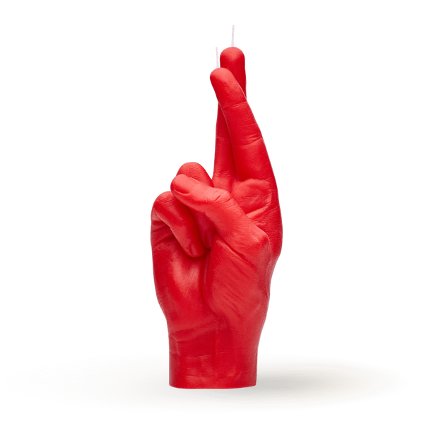 [7790-CROSS-RED] Bougie Croiser Les Doigts - Rouge
