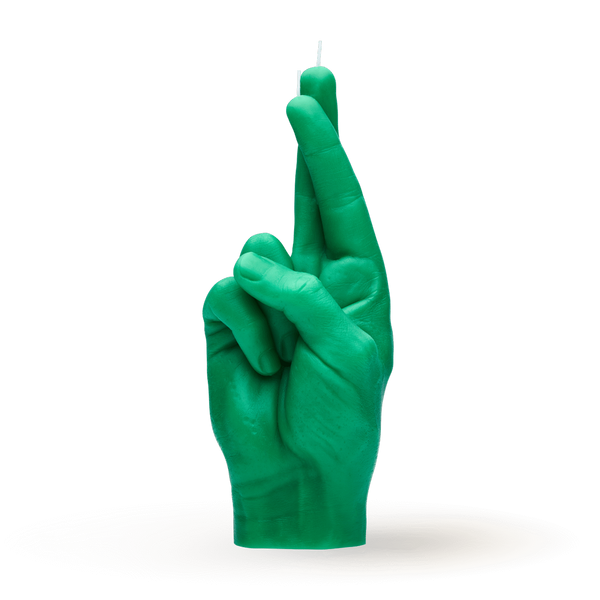 [7790-CROSS-GREEN] Bougie Croiser les Doigts | Vert