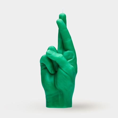 [7790-CROSS-GREEN] Bougie Croiser les Doigts | Vert