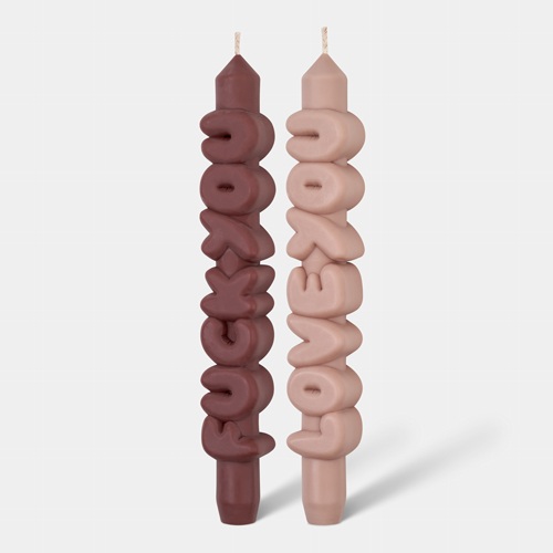 [7790-tp-set-con-2] Bougies F*CK &Love crème Moka