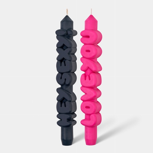 [7790-tp-set-lov-1] Bougies Love&Hey Rose Noir
