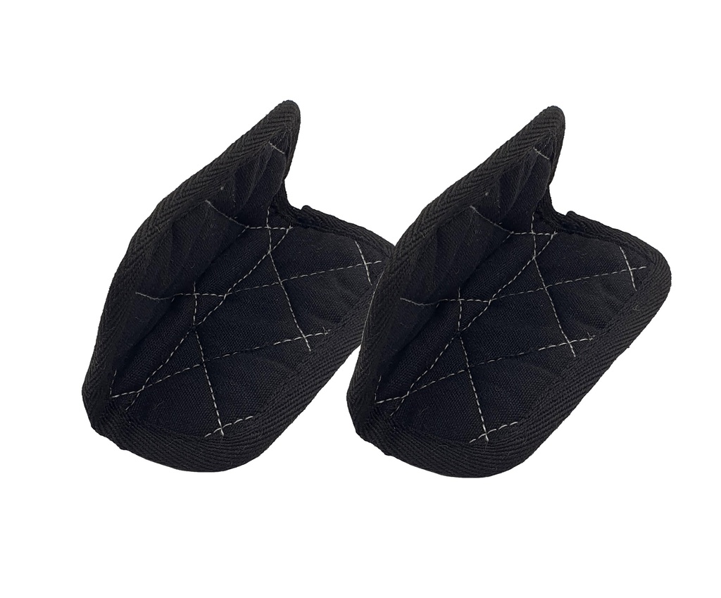 [6953-MJCM03] Paire de maniques coton                                   Noire - Graphite