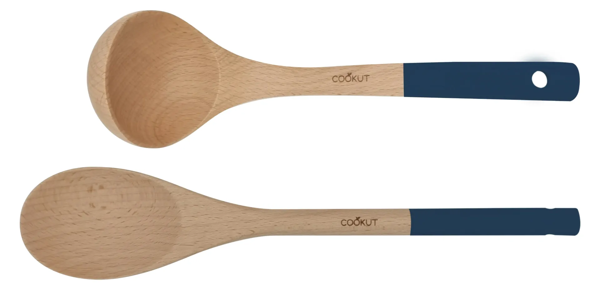 Set cuillière et louche en bois de hêtre coloris Noire - Graphite