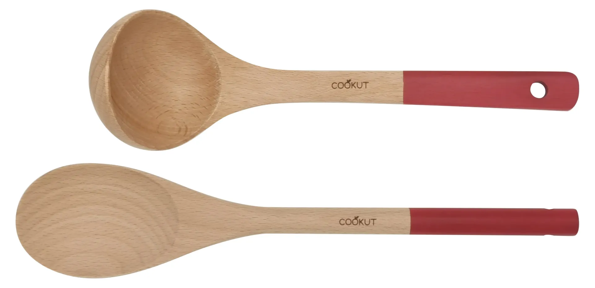 [6953-MJURG] Set cuillière et louche en bois de hêtre coloris Passion