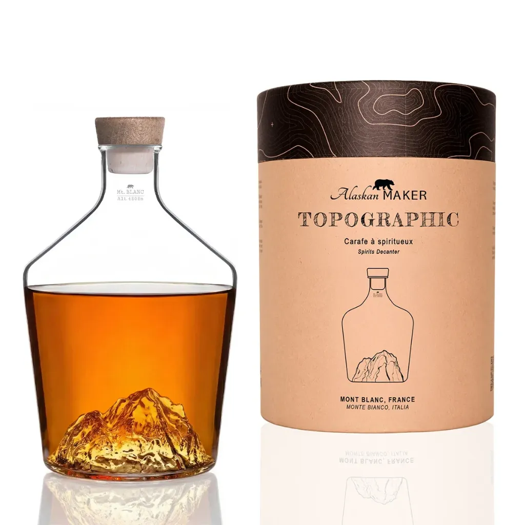 [5939-TOPO-CS-B] Carafe à spiritueux - Mt Blanc (Montagnes : Montagne Mont Blanc)