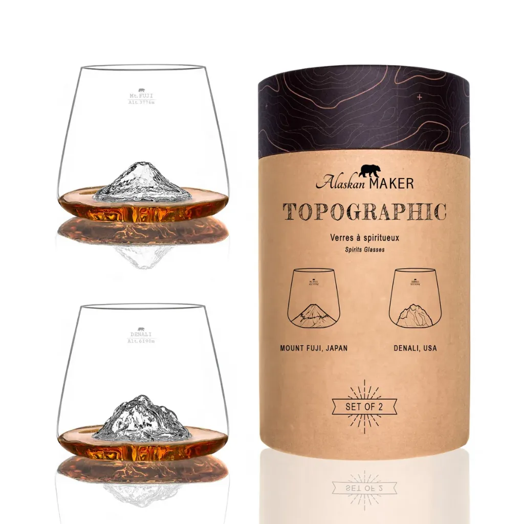 Set de 2 verres Fuji & Denali-TOPOGRAPHIC