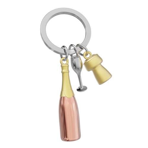 [6938-MTM154-02KON] Porte-clés Champagne Rose gold