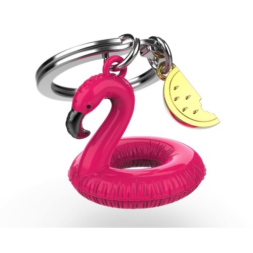 Porte-clés Bouée flamant rose