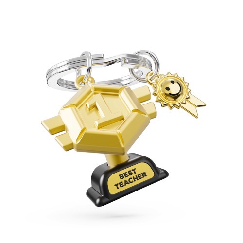 [6938-MTM382-01KON] Porte-clés Trophée Meilleur professeur