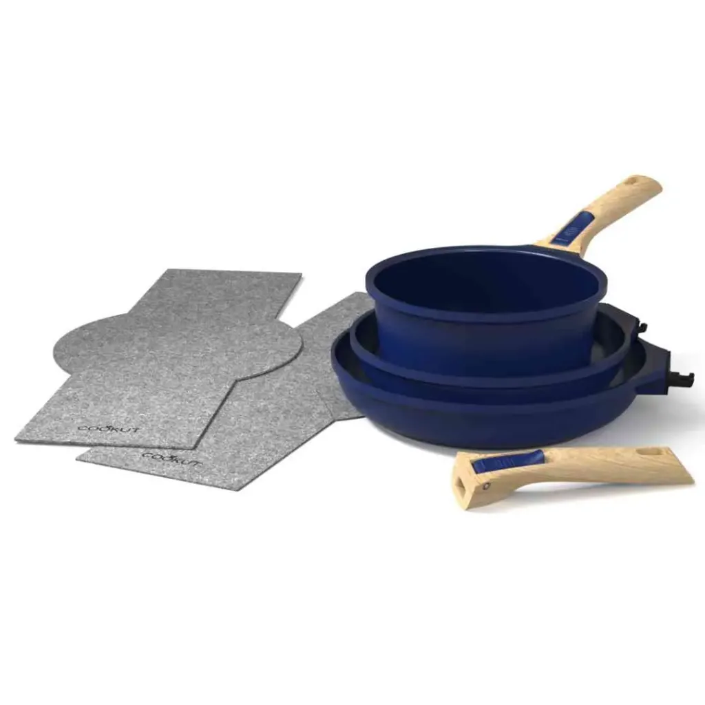 [6953-MJABC] L'incroyable kit poêles et casserole à poignée amovible MYRTILLE