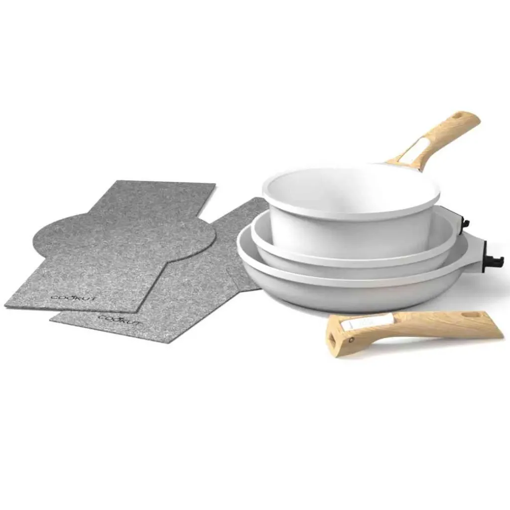 [6953-MJABL] L'incroyable kit poêles et casserole à poignée amovible POLAIRE