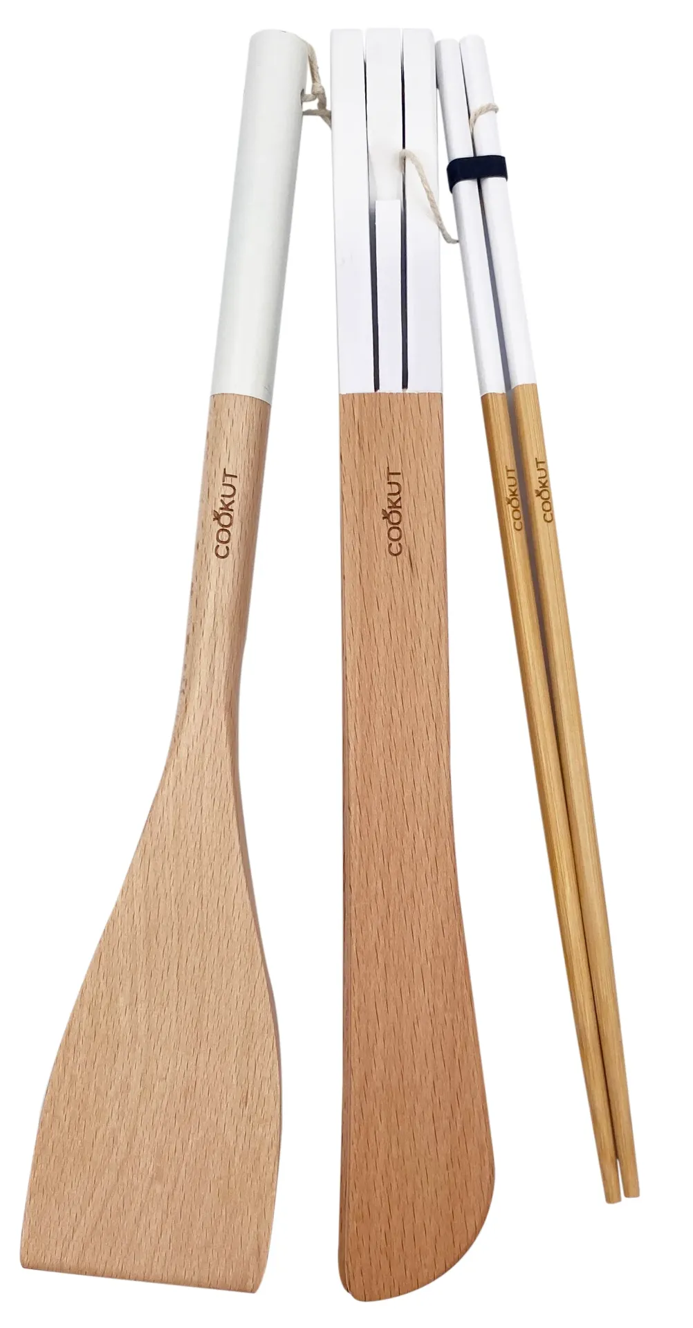 [6953-MJU3BL] Ustensiles en bois pour poêles et wok POLAIRE