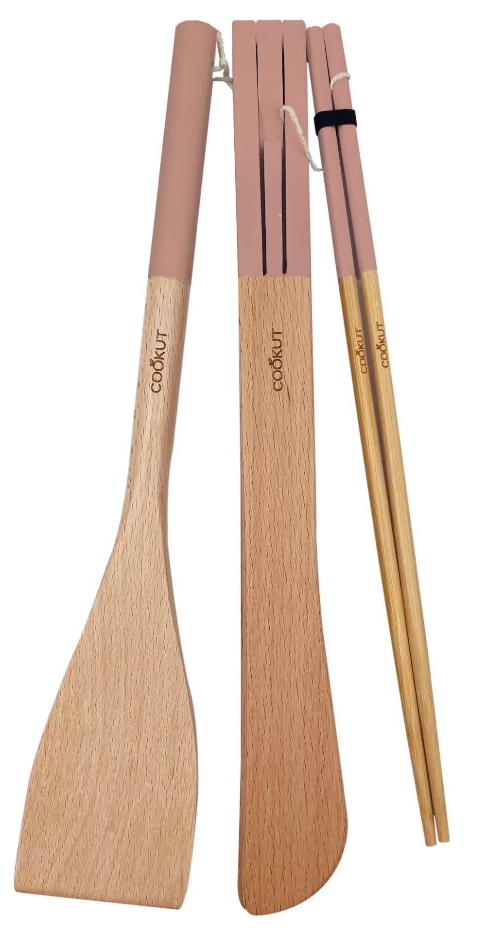 [6953-MJU3RO] Ustensiles en bois pour poêles et wok GUIMAUVE