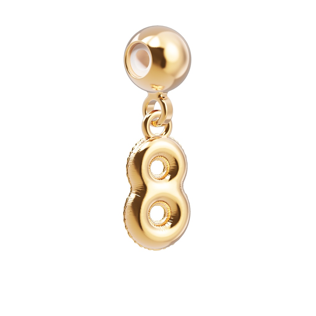 [6938-CHP0035] Charm Nombre 8