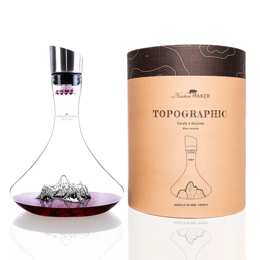 [5939-TOPO-C-AM] Carafe à Vin Aiguille du Midi-TOPOGRAPHIC