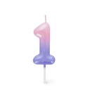 Bougie Gâteau - Bougie Joyeux Anniversaire - Rose - 1