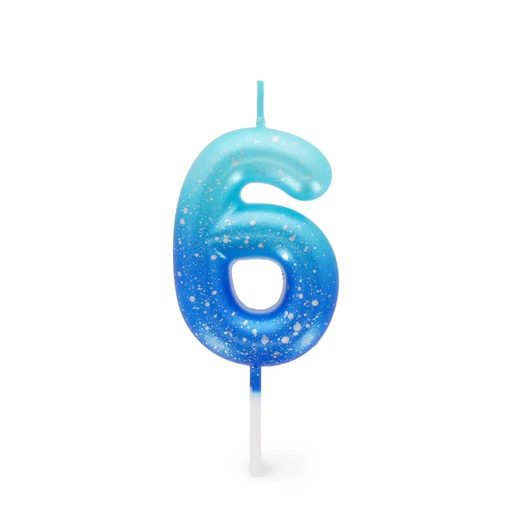 Bougie Pour Gâteau - Bougie D'Anniversaire - Bleu - 6