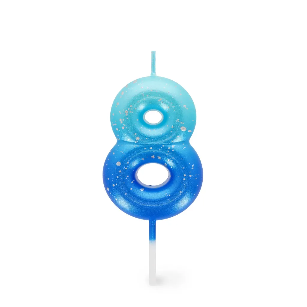 [2694-CNU0019] Bougie Pour Gâteau - Bougie D'Anniversaire - Bleu - 8