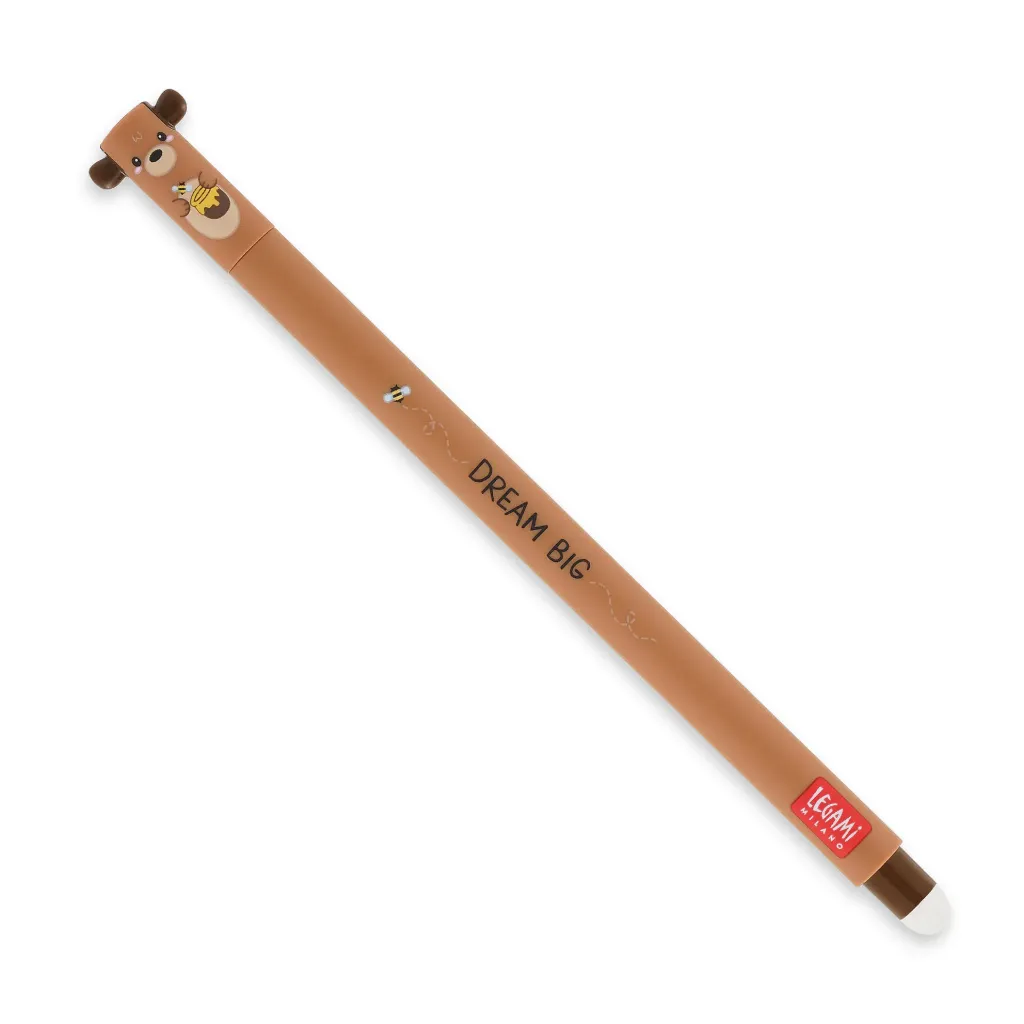 [2694-EP0024] Stylo Gel Effaçable Ours En Peluche – Encre Rouge 0,7 mm