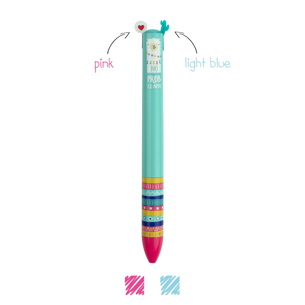 Stylo à Bille 2 Couleurs Click&Clack – Lama