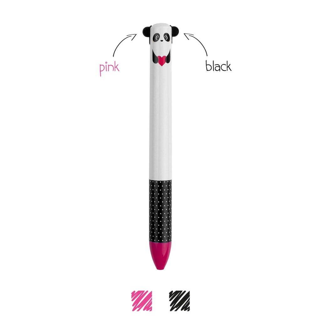 [2694-CLICK0024] Stylo à Bille 2 Couleurs Click&Clack – Panda