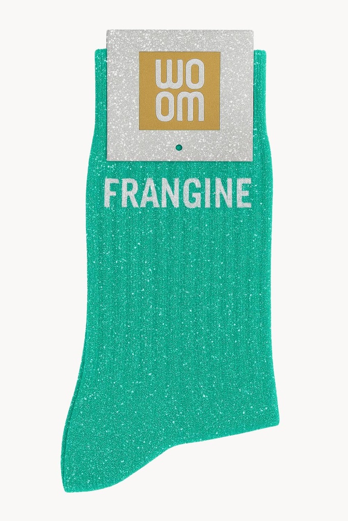 [8413-CPM-Frangine] Chaussettes à Paillettes à Message "Frangine" - Green Queen