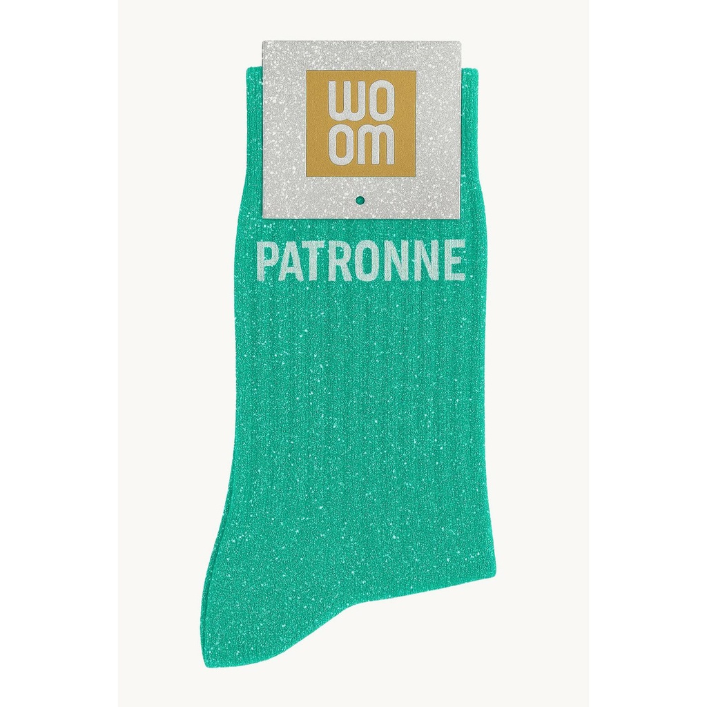 Chaussettes à Paillettes à Message "Patronne" - Green Queen